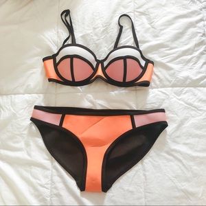TRIANGL PINK & ORANGE BIKINI size small 💕🧡